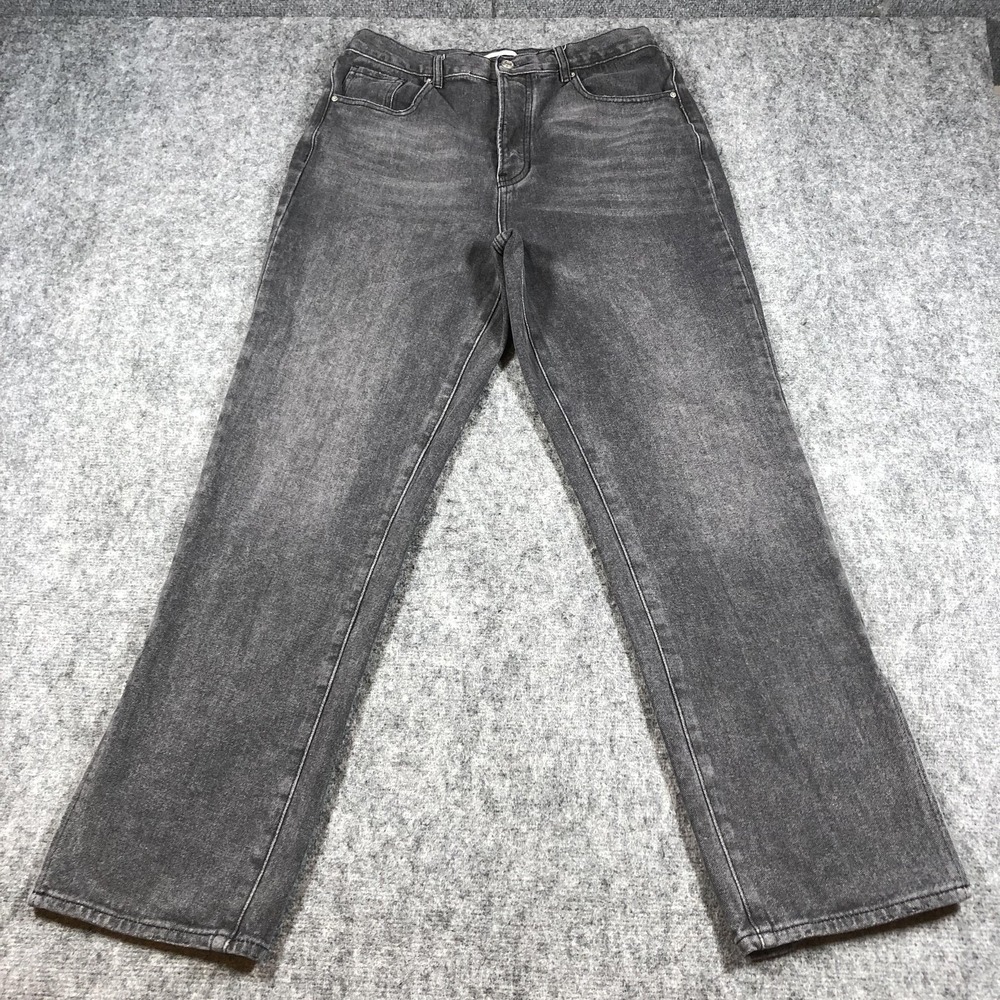 PacSun Dad Jean Jeans Women's 30 Black Gray Straight Leg Button Fly Casual Denim